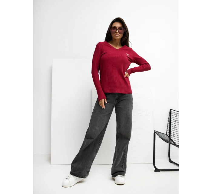 Bluzka RV BZ model 21777737 bordowy - FPrice Bluzka RV BZ model 21777737 bordowy - FPrice