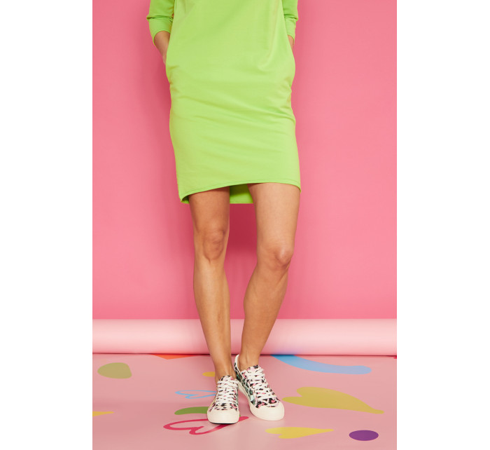 Monnari Šaty Bavlněné šaty s rovným střihem Zelené