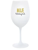 MOJE TERAPIE - bílá sklenice na víno 350 ml