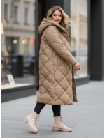 Dámská prošívaná zimní bunda s kapucí FEMACOAT khaki FashionStreet TY5477