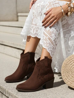 Dámské hnědé boty FashionStreet ZY1356