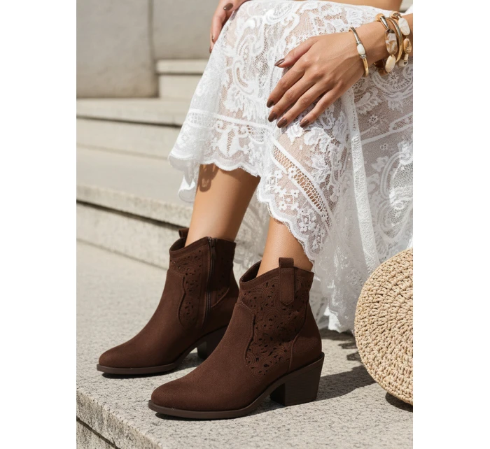 Dámské hnědé boty FashionStreet ZY1356