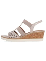 Pohodlné sandály na podpatku W rose gold model 19730112 - Rieker Pohodlné sandály na podpatku W rose gold model 19730112 - Rieker