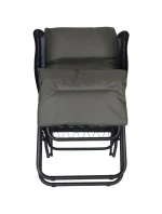 Zahradní křeslo s podnožkou 57x83x106CM šedozelené