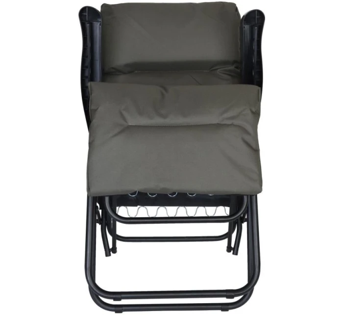 Zahradní křeslo s podnožkou 57x83x106CM šedozelené