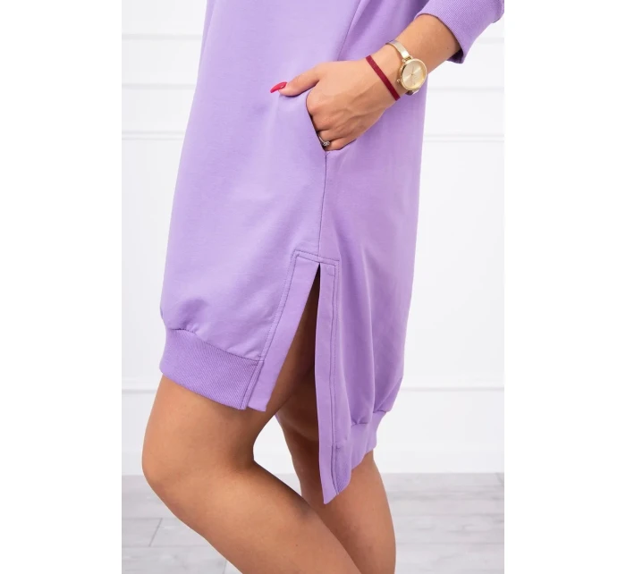 Šaty s kapucí a delšími zády fialové Šaty s kapucí a delšími zády fialové