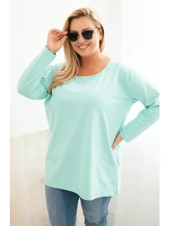 Dámská blůza Plus Size s lodičkovým výstřihem mátová