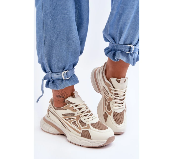 Dámské sportovní šněrovací boty Béžove Emare