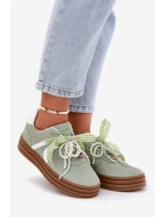 Dámské Tenisky Na Platformě S Ozdobami Zelené model 21688382 - Boto Dámské Tenisky Na Platformě S Ozdobami Zelené model 21688382 - Boto