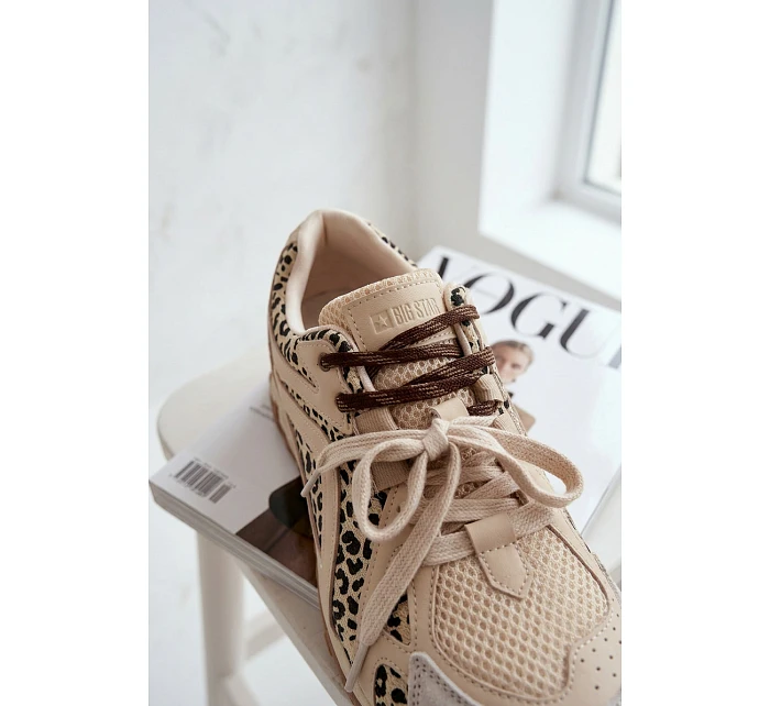 Kožené semišové dámské tenisky Big Star model 22074804 béžové - Big Star Shoes Kožené semišové dámské tenisky Big Star model 22074804 béžové - Big Star Shoes