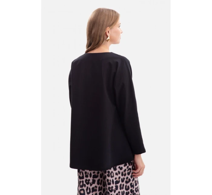 B304 Pletený svetr s výstřihem do V - černý B304 Pletený svetr s výstřihem do V - černý