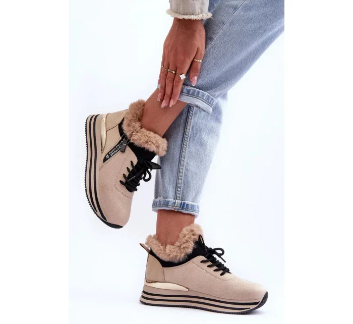 Dámská sportovní kotníková obuv model Béžová s černou Step in style model 20705893 - Inello