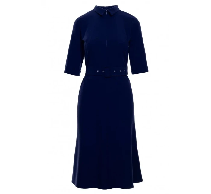Dámské šaty s páskem model 21149188 tmavě modré - STYLOVE