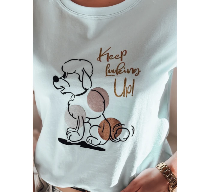 Dámské modré tričko LUMIFIT s pudlem FashionStreet RY2737 Dámské modré tričko LUMIFIT s pudlem FashionStreet RY2737