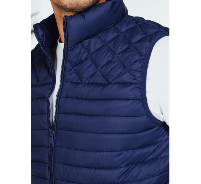 Pánská prošívaná tmavě modrá vesta FashionStreet TX5077 Pánská prošívaná tmavě modrá vesta FashionStreet TX5077