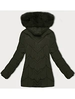 Dámská plus size zimní bunda s kapucí S'west khaki (B8300-11) Dámská plus size zimní bunda s kapucí S'west khaki (B8300-11)