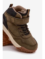 Dětské turistické boty na suchý zip tmavě zelené Pavisse Dětské turistické boty na suchý zip tmavě zelené Pavisse