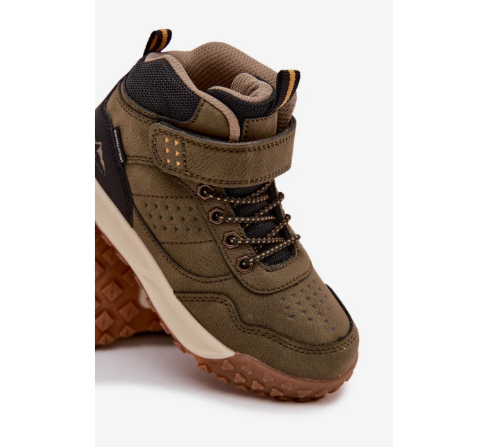 Dětské turistické boty na suchý zip tmavě zelené Pavisse Dětské turistické boty na suchý zip tmavě zelené Pavisse