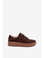 Semišové tenisky s šněrováním hnědé model 22355634 - Kobbo Semišové tenisky s šněrováním hnědé model 22355634 - Kobbo