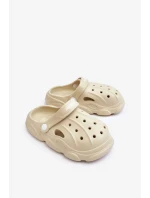 Dětské pěnové pantofle Crocs Béžove Cloudy