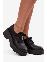 Dámské polobotky s připínacím doplňkem z eko kůže Laurea – černé
