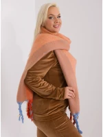 Dámský šál AT SZ model 22007724 Oranžová s modrou mix - FPrice Dámský šál AT SZ model 22007724 Oranžová s modrou mix - FPrice