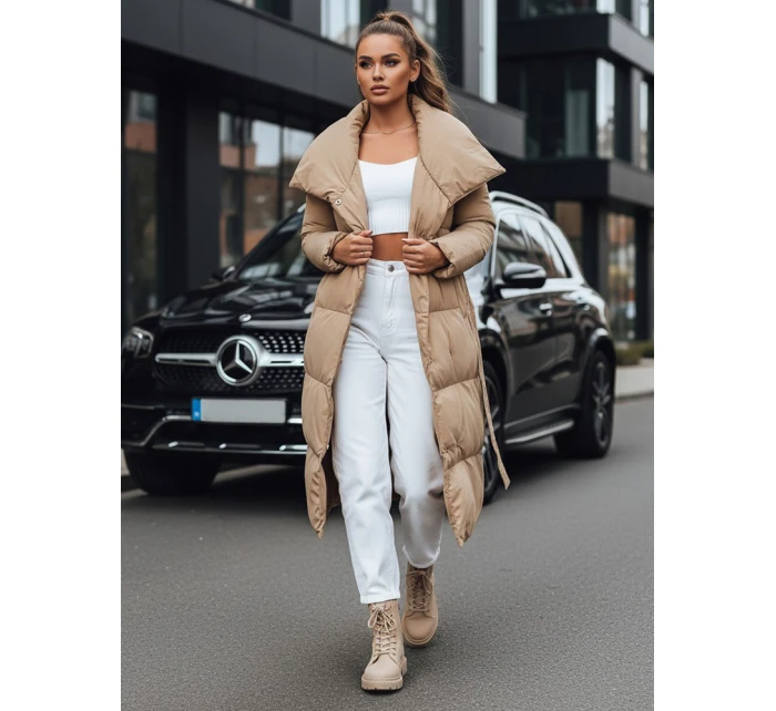 Dámský prošívaný kabát camel Dstreet model 21965742 - FashionStreet