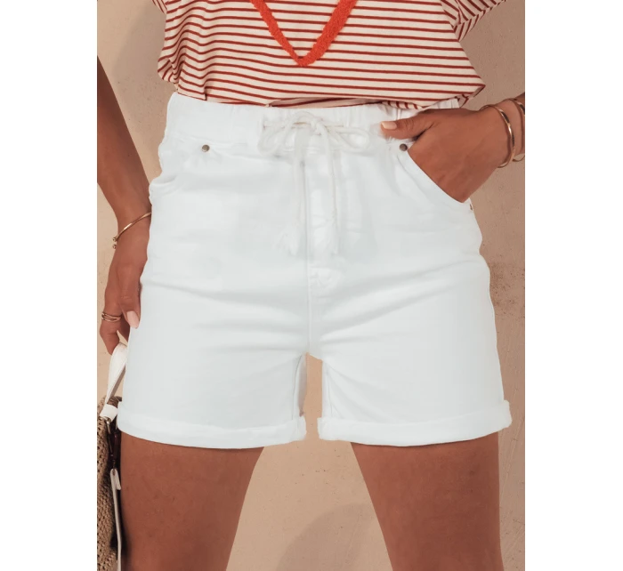 Dámské šortky BEACH VIBE white FashionStreet SY0389 Dámské šortky BEACH VIBE white FashionStreet SY0389