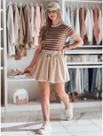 Dámská mini sukně PUFFELLA light beige FashionStreet CY0503