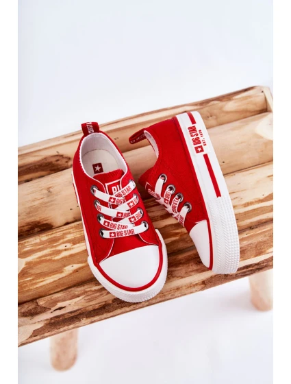 Dětské látkové tenisky BIG STAR model 21594696 červená - Big Star Shoes Dětské látkové tenisky BIG STAR model 21594696 červená - Big Star Shoes