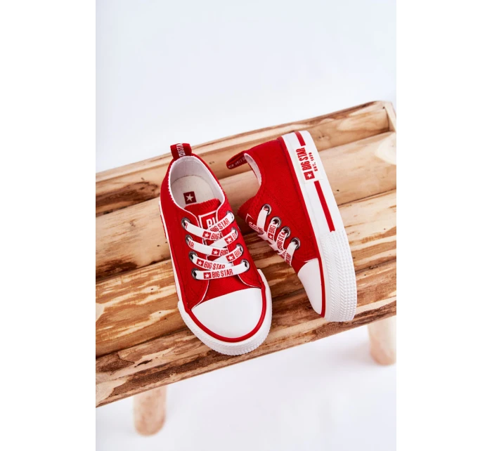 Dětské látkové tenisky BIG STAR model 21594696 červená - Big Star Shoes Dětské látkové tenisky BIG STAR model 21594696 červená - Big Star Shoes