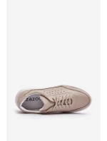 Pánské kožené sportovní boty model 21641487 béžové - Zazoo