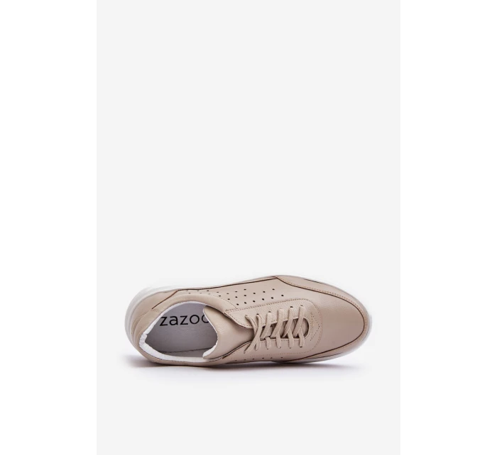 Pánské kožené sportovní boty model 21641487 béžové - Zazoo