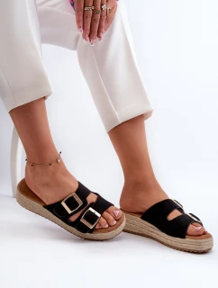 Dámské sandály s pletením z ekokože černé Zaloemi