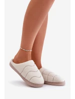 Kožené Teplé Pantofle Dámské Béžové model 21677604 - Boto