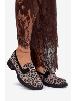 Kožené Lakované Mokasíny Leopard Vinceza 66790 Černé