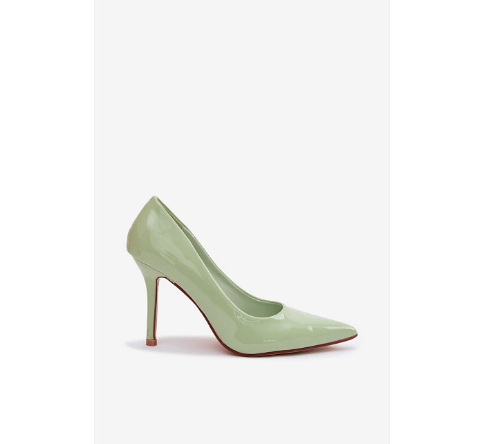 Klasické lakované lodičky z imitace kůže Zelené Odira