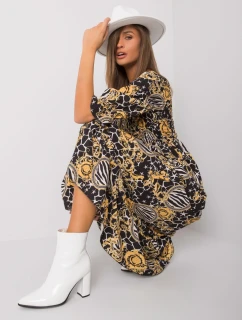 Šaty DHJ SK  černá a žlutá model 15859541 - FPrice