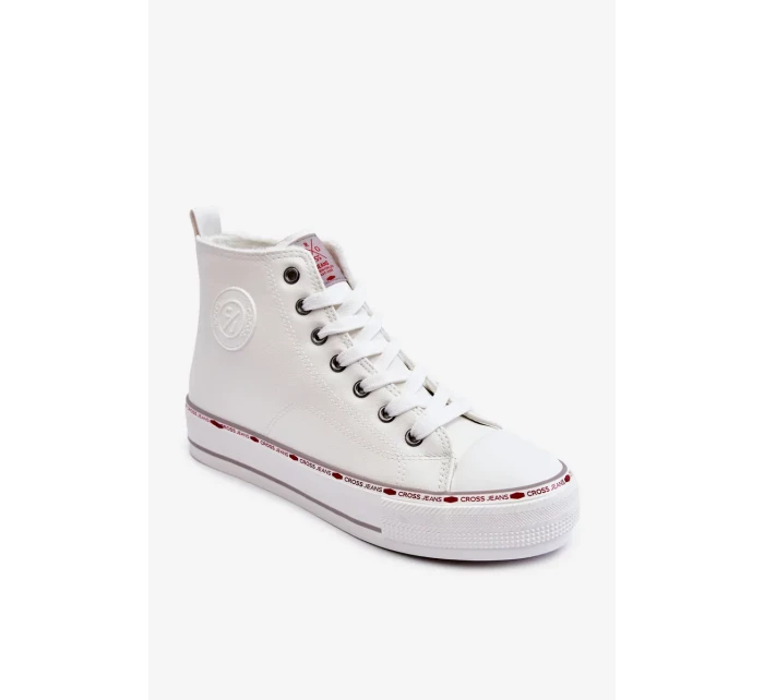 Dámské vysoké Zateplené tenisky Cross Jeans KK2R4044C Bílé Dámské vysoké Zateplené tenisky Cross Jeans KK2R4044C Bílé
