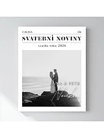 Personalizovaný magický fotoobraz v rámu - 40x50 - svatební noviny Personalizovaný magický fotoobraz v rámu - 40x50 - svatební noviny