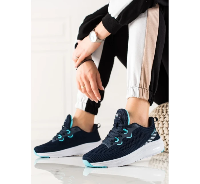 Klasické modré  tenisky dámské bez podpatku