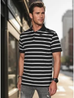 Pánská pruhovaná polokošile černá FashionStreet PX0636