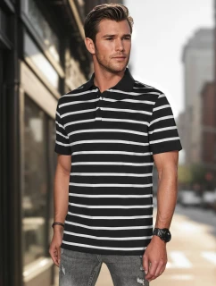 Pánská pruhovaná polokošile černá FashionStreet PX0636