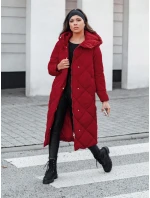 Dámská prošívaná zimní bunda s kapucí FEMACOAT vínová FashionStreet TY5479