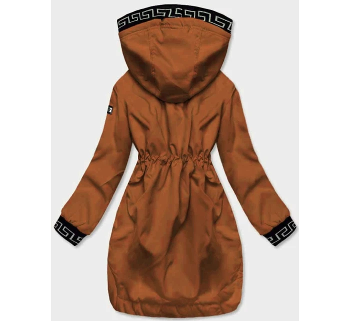 Tenká dámská bunda v karamelové barvě s ozdobnou lemovkou model 21371209 - S'WEST