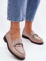 Dámské kožené mokasyny Vinceza 18132 Béžové