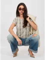 T shirt D12110M02646F jasny beżowy T shirt D12110M02646F jasny beżowy