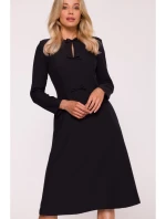 model 21319063 Šaty s mašlí černé - STYLOVE