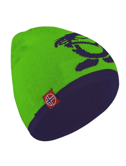 Dětská oboustranná čepice 920-100-054 Zelená s černou - Trollkids