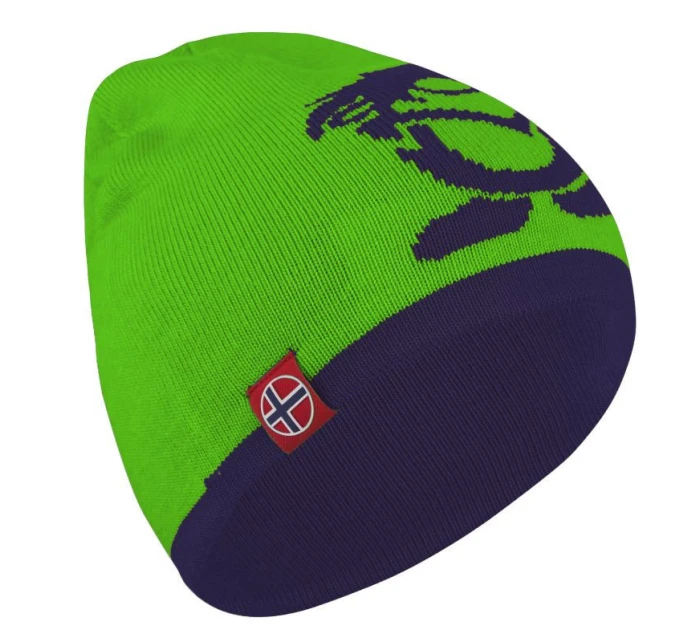 Dětská oboustranná čepice 920-100-054 Zelená s černou - Trollkids